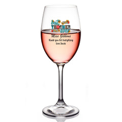 Personalised Best Teacher Ever Wine Glass Gift For Her