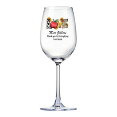 Personalised Teacher Wine Glass Gift For Her With Love Apple