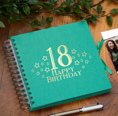 18th Birthday Memory Scrapbook Album With Star Design Various Colours Available