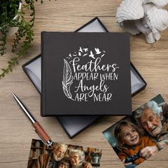 Feathers Appear Black  Memorial Remembrance Photo Album For 50 x 6 by 4 Photos