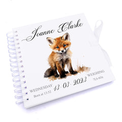 Personalised Baby Scrapbook or Photo Album My First Year Woodland Fox