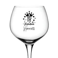 Personalised Engraved 18th Birthday Fabulous Gin Cocktail Glass