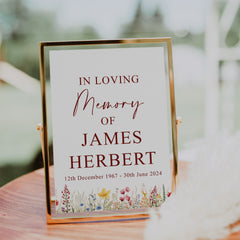 Personalised In Loving Memory Remembrance Table Sign