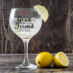 Personalised Gran Birthday Gin Cocktail Drink Glass Any Occasion