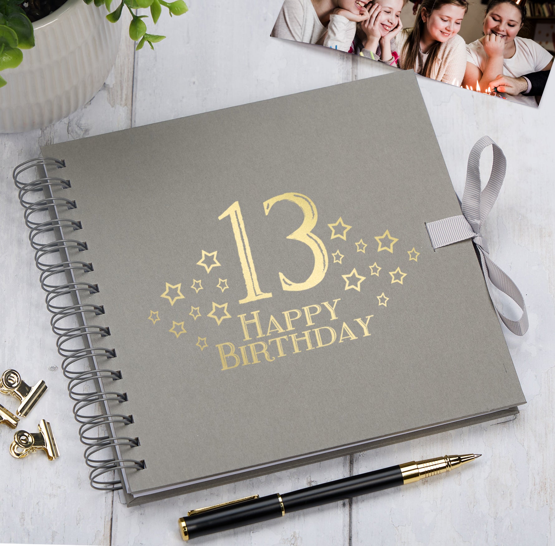 13th Birthday Memory Scrapbook Album With Star Design Various Colours Available