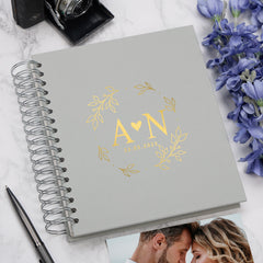 Personalised Large Wedding Photo Album With Leaves and Heart