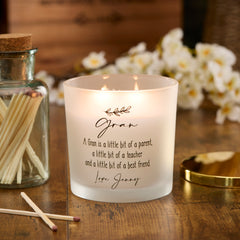 Personalised Large Double Wick Candle Gift For Gran With Sentiment