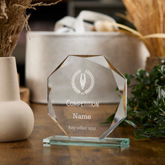 Large Jade Glass Personalised 15cm Diving Trophy Award Engraved