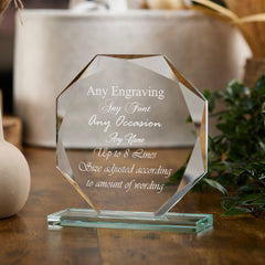 ukgiftstoreonline Large Jade Glass Personalised 15cm Trophy Any Engraving or Occasion