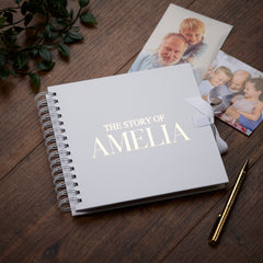 Personalised The Story Of Memories Love Themed White Scrapbook Photo album