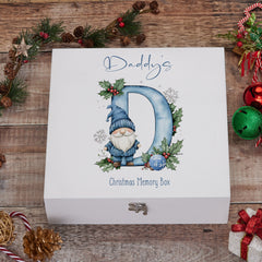 Personalised Luxury Wooden Cute Christmas Keepsake Memory Box Family Baby