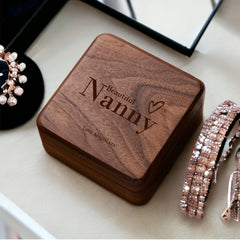 Personalised Nanny Jewellery Box Gift Luxury Walnut Wood  Engraved