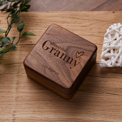 Personalised Granny Jewellery Box Gift Luxury Walnut Wood  Engraved