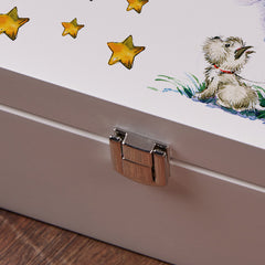 Personalised Fairy With Dog Children's Wooden Jewellery Box Gift