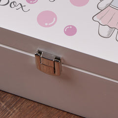 Personalised Pastel Coloured Unicorn Children's Wooden Jewellery Box Gift