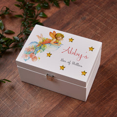 Personalised Dreaming Fairy Children's Wooden Jewellery Box Gift