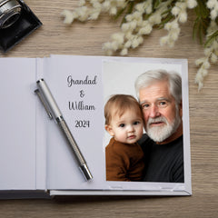 Grandson White Photo Album With Leaf Design For 50 x 6 by 4 Photos