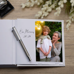 Grandma Word Heart White Photo Album Gift For 50 x 6"x4"