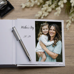 Mum White Photo Album With Leaf Design For 50 x 6 by 4 Photos