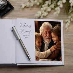 Grandad In Loving Memory White Feather Photo Album For 50 x 6 by 4 Photos