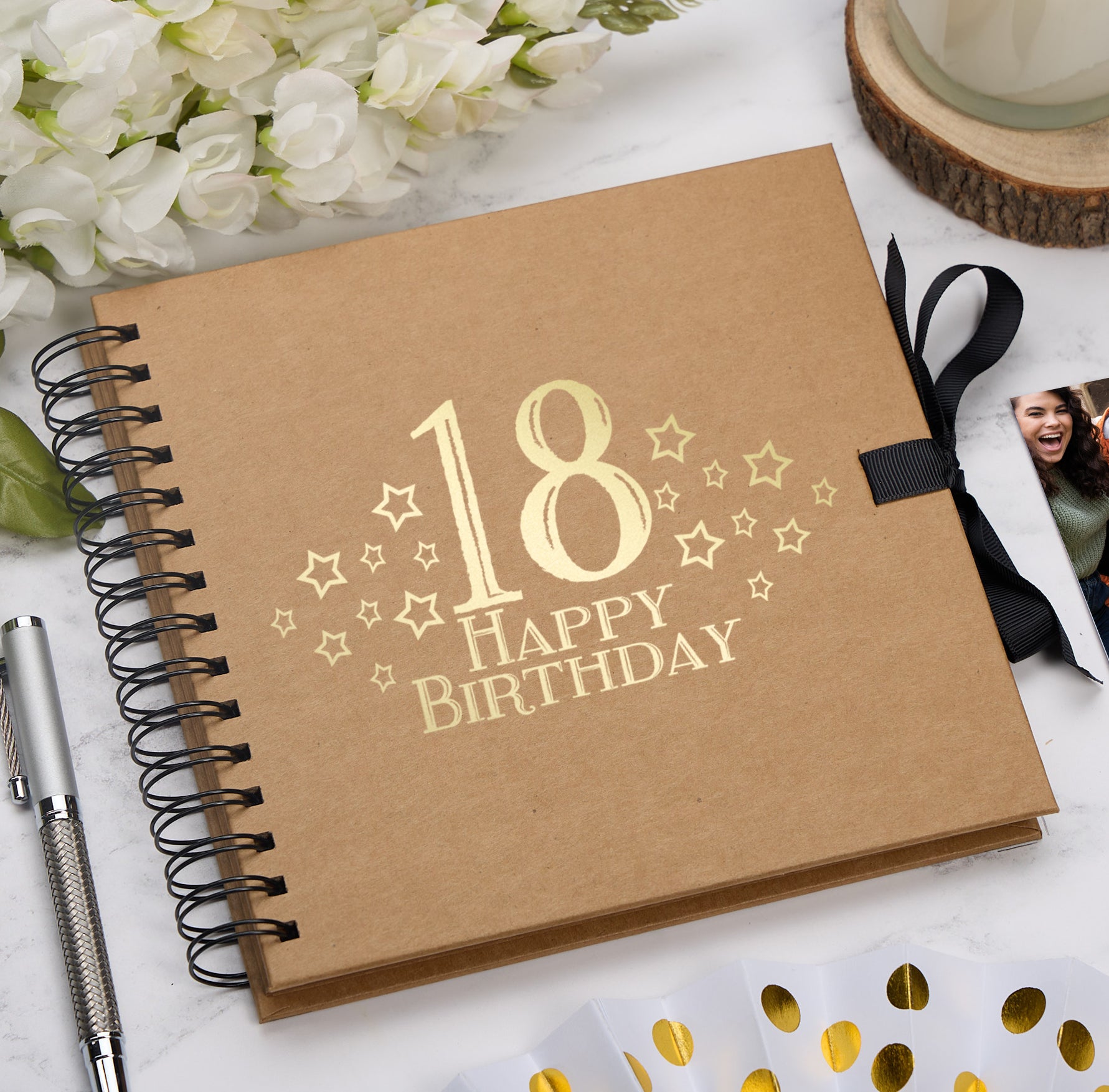 18th Birthday Memory Scrapbook Album With Star Design Various Colours Available