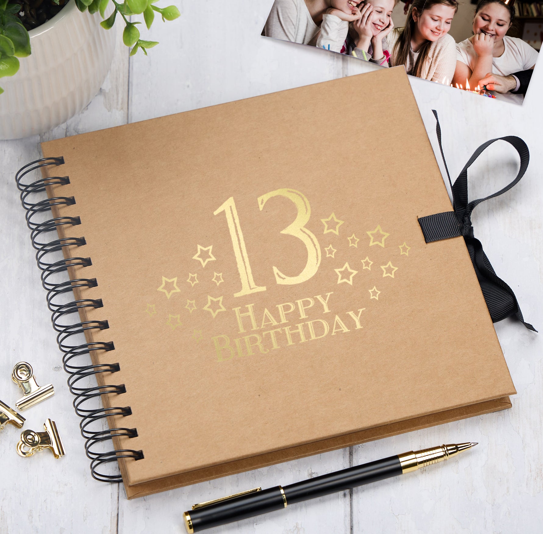 13th Birthday Memory Scrapbook Album With Star Design Various Colours Available