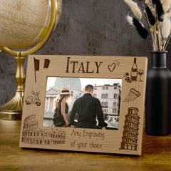 Personalised Italy Holiday Memory Photo Frame Engraved