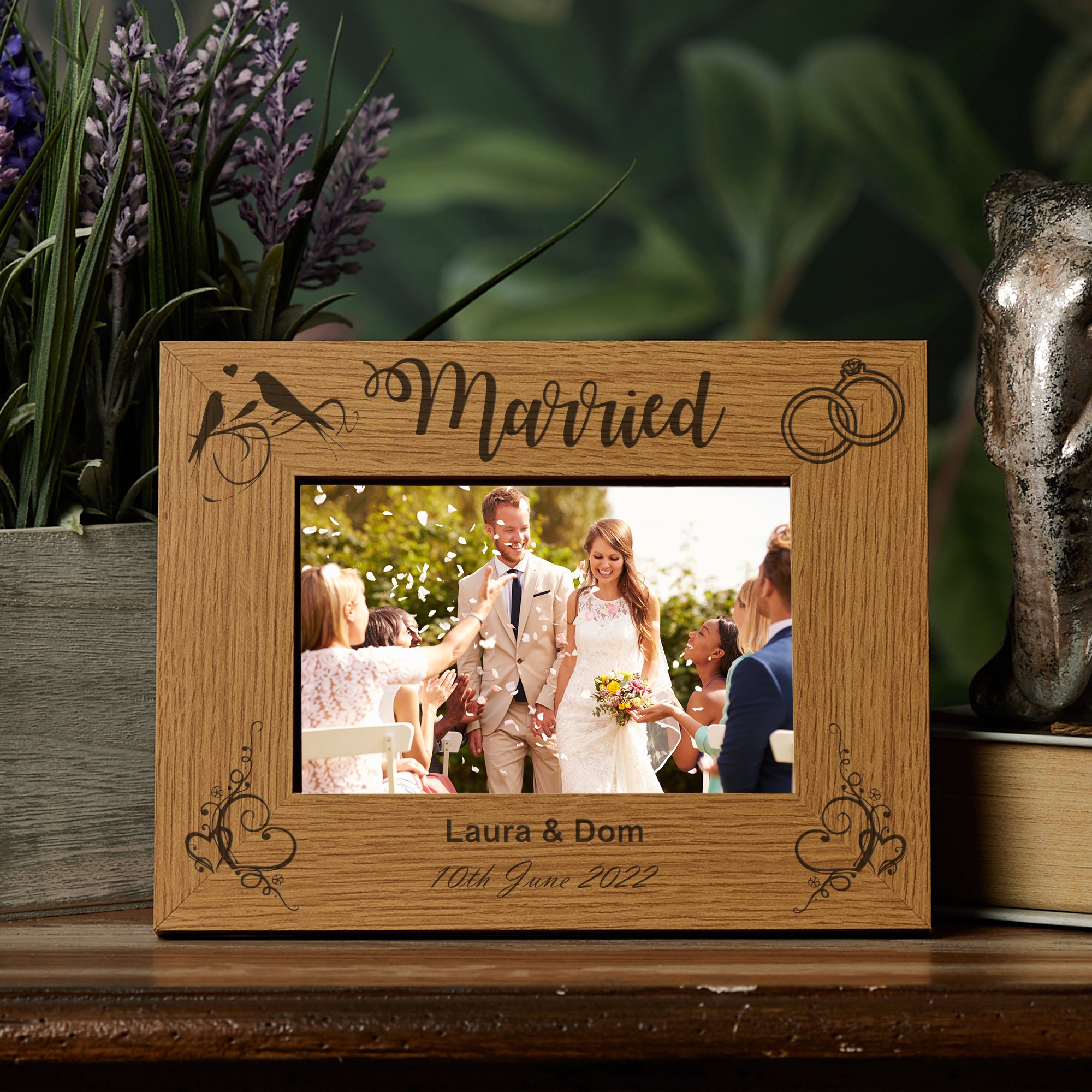 Personalised Wedding Married Brown Photo Frame Various Sizes ...