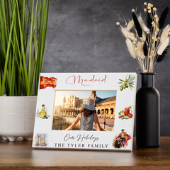 Personalised Madrid Spain Holidays Adventure Memory Photo Frame