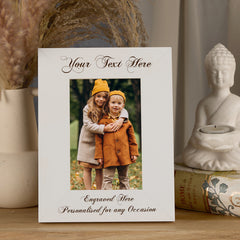 Personalised Wooden Photo Frames Custom Engraved Any Message Multiple Sizes Cursive  Text