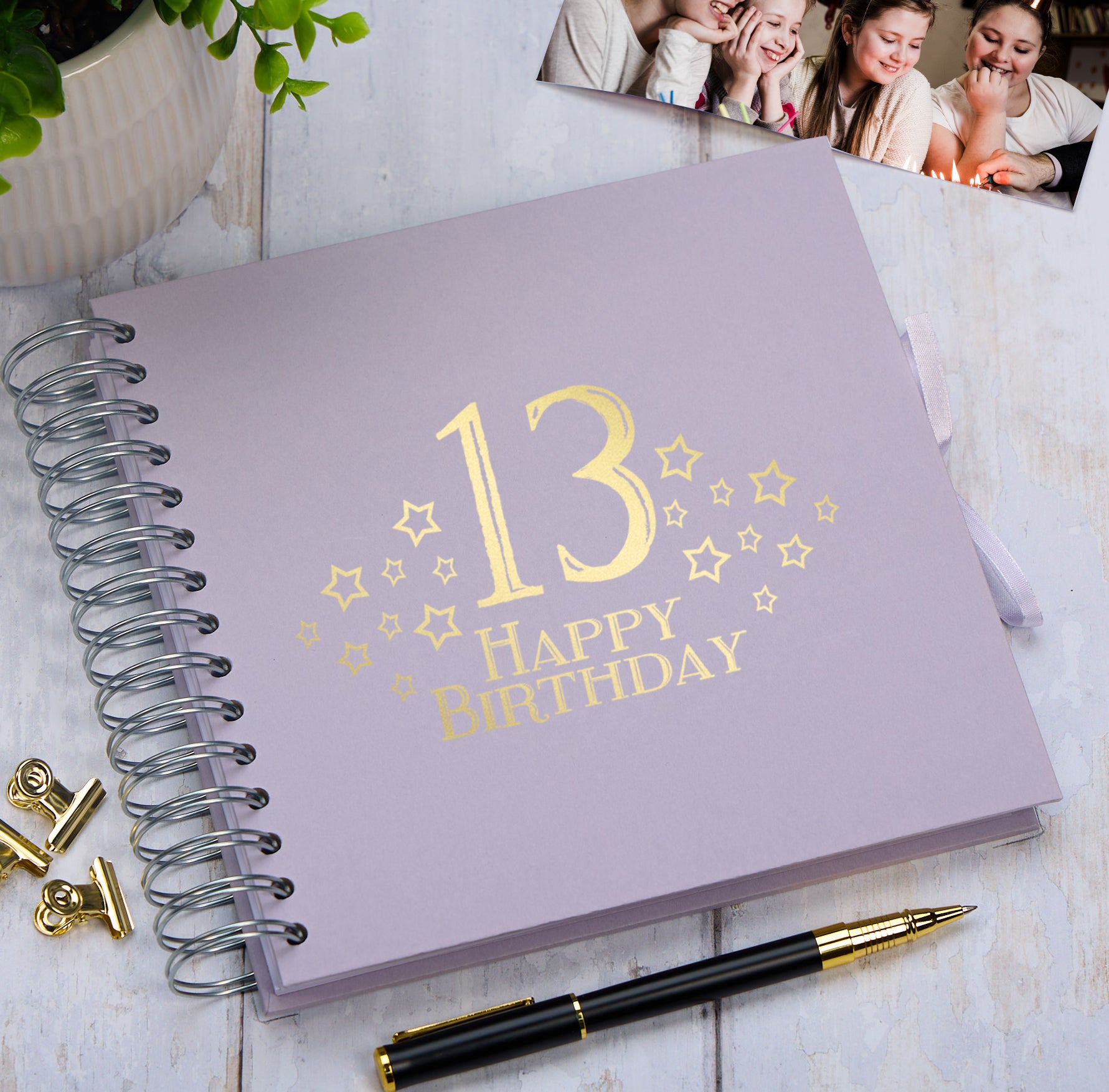 13th Birthday Memory Scrapbook Album With Star Design Various Colours Available