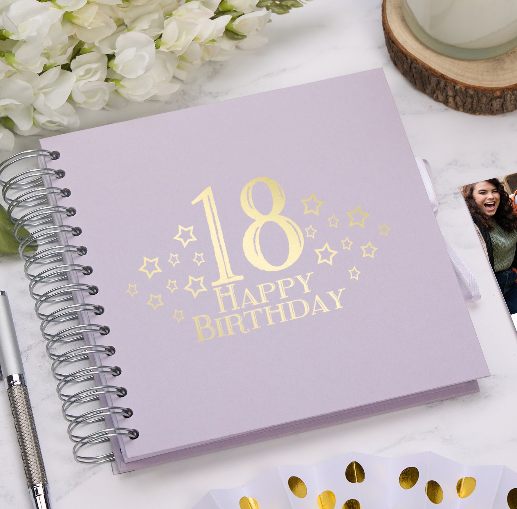 18th Birthday Memory Scrapbook Album With Star Design Various Colours Available