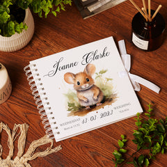 Personalised Baby Scrapbook or Photo Album My First Year Woodland Mouse