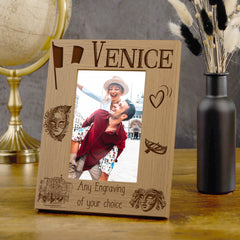 Personalised Venice Holiday Memory Photo Frame Engraved