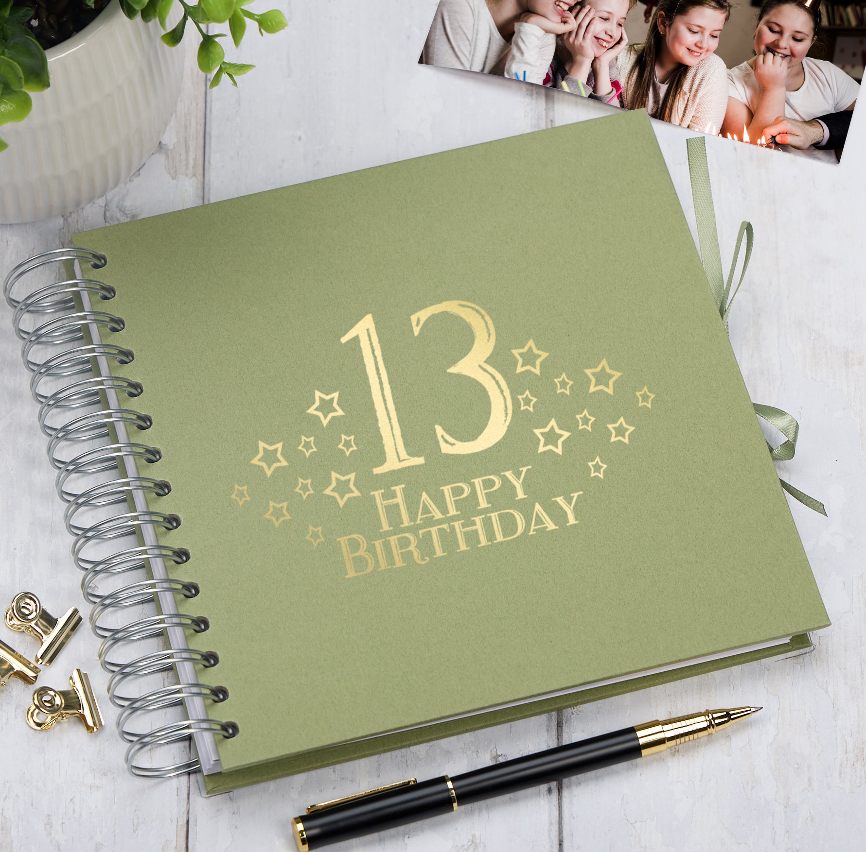 13th Birthday Memory Scrapbook Album With Star Design Various Colours Available