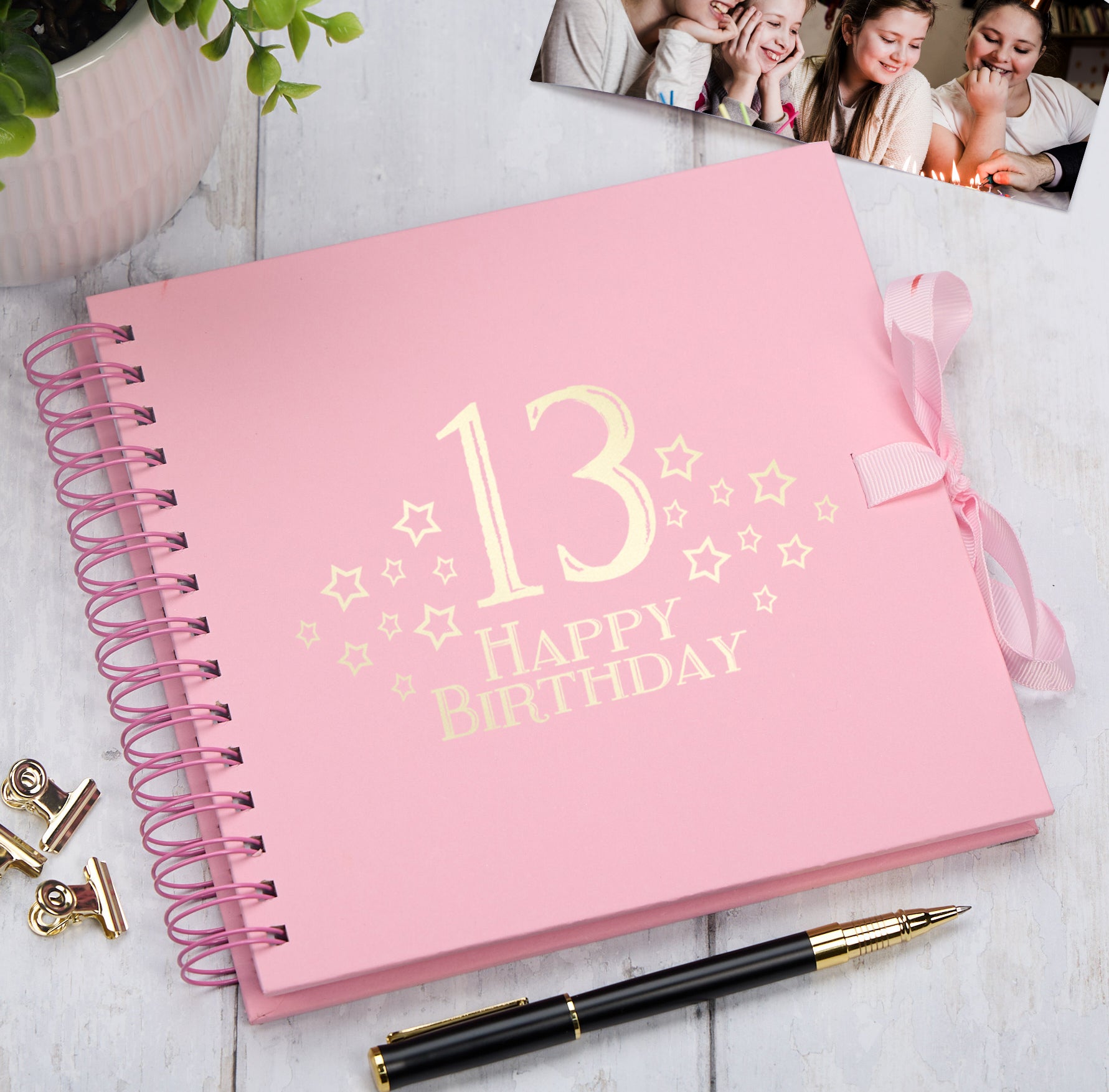 13th Birthday Memory Scrapbook Album With Star Design Various Colours Available