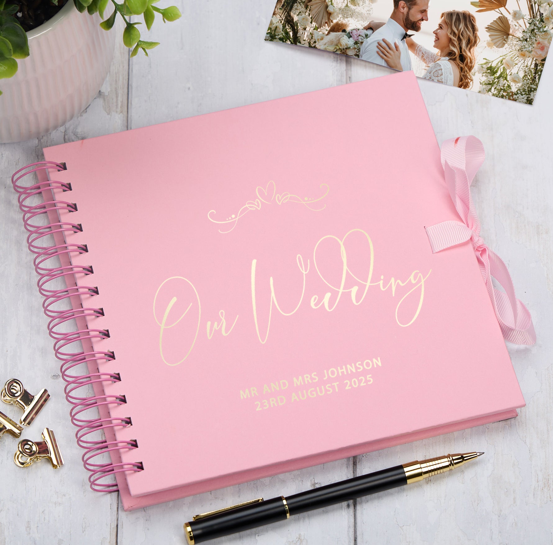 Personalised  Wedding Guestbook Scrapbook Album and Multiple Colours