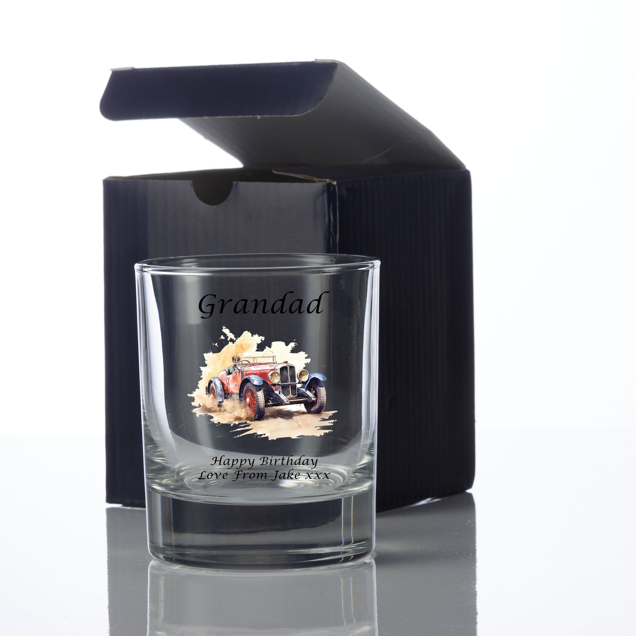 Personalised Grandad Whiskey Glass Gift Boxed