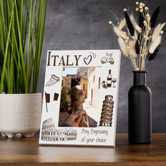 Personalised Italy Holiday Memory Photo Frame Engraved