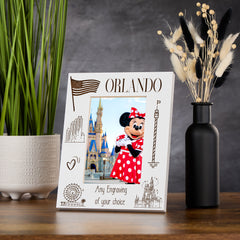 Personalised Orlando Florida Holiday Memory Photo Frame Engraved