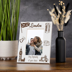 Personalised London Holiday Memory Photo Frame Engraved