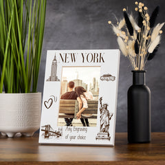 Personalised New York Holiday Memory Photo Frame Engraved