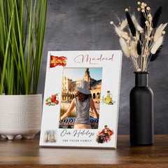 Personalised Madrid Spain Holidays Adventure Memory Photo Frame