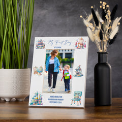 Personalised First Day At School Fun White Photo Frame