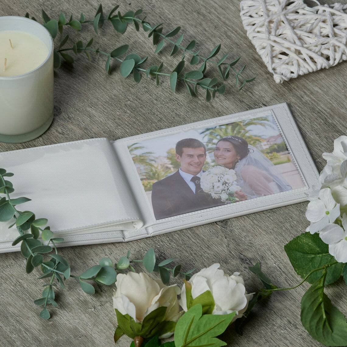 Personalised Wedding Day Photo Picture Album Keepsake With Rings