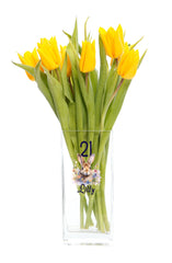 Personalised Birthday Flower Vase Gift Any Age With Bunny 70th, 60th, 50th, 40th, 30th, 21st