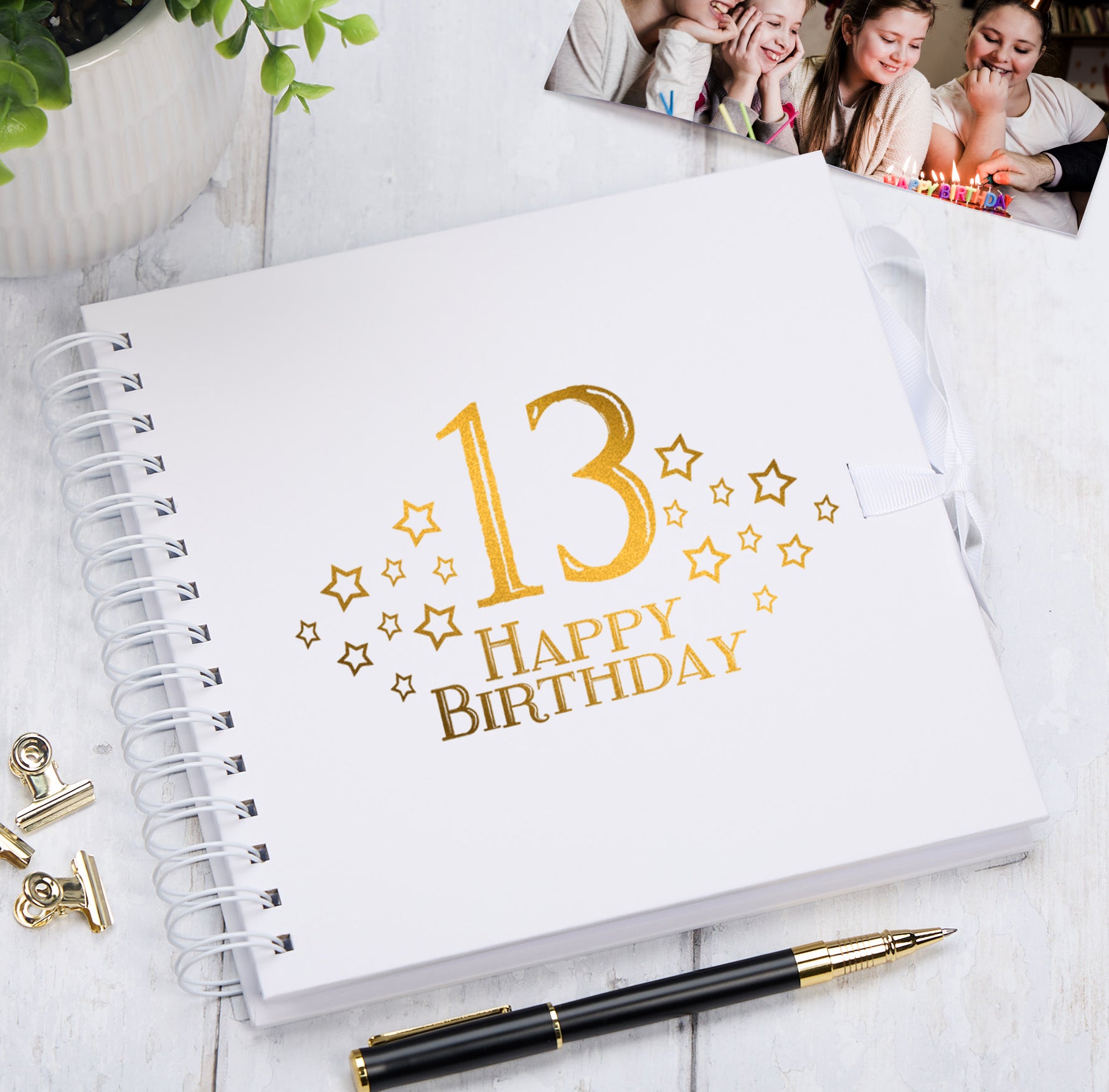 13th Birthday Memory Scrapbook Album With Star Design Various Colours Available