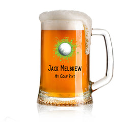 Personalised Golf Themed Beer Mug Tankard Gift Birthday Or Events