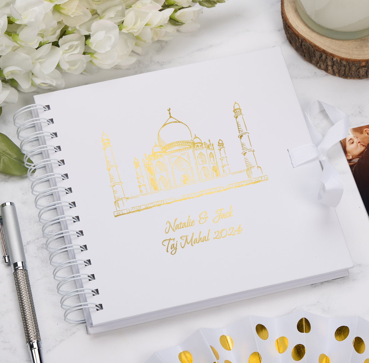 Personalised India Travel Taj Mahal, Photo Album or Scrapbook Multiple Colours