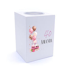 Personalised 40th Birthday Gifts For Her Tea Light Holder